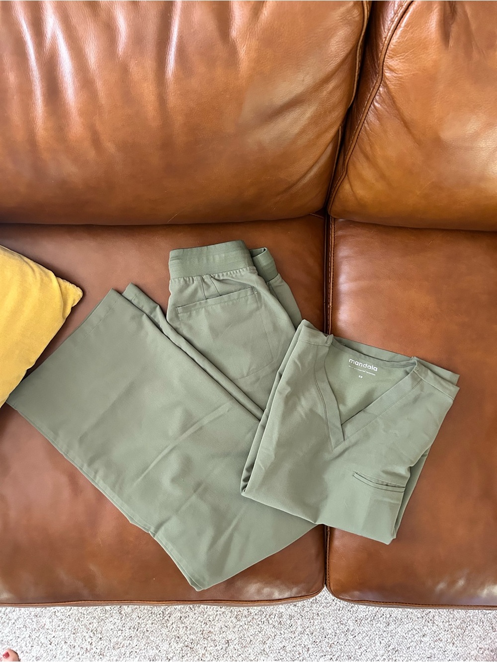 Mandala Olive Green Scrub Set